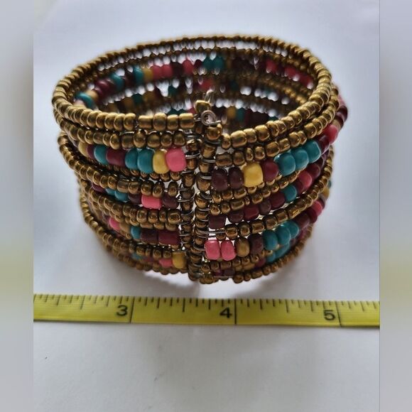 BOHO Beaded  Cuff Bracelet STUNNING 😍 - Picture 10 of 10